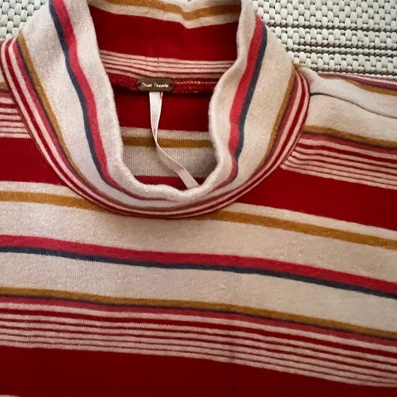 Free People Steph Striped Mock Turtleneck Top XS - Picture 5 of 6